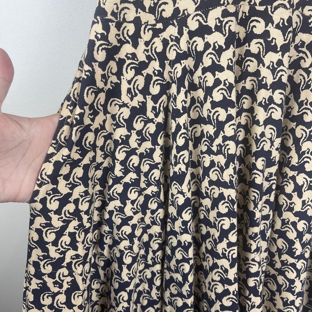 Effie's Heart Navy and Cream Floral Midi Dress with Red Trim - Picture 7 of 15